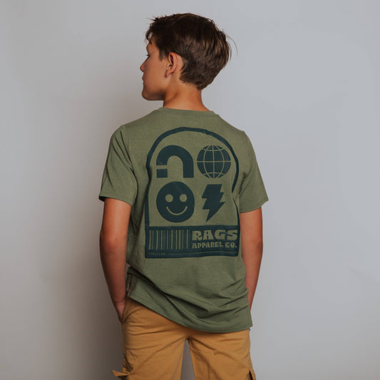 RAGS - Short Sleeve Kids Tee - Olivine