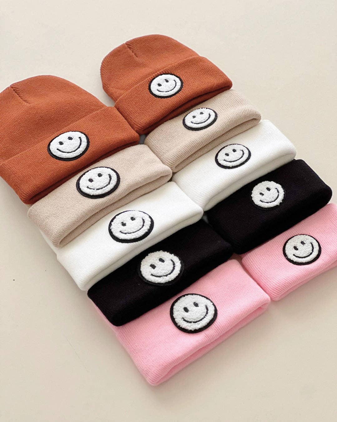 Lucky Panda Kids - Smiley Baby Kids Beanie | Rust: Toddler