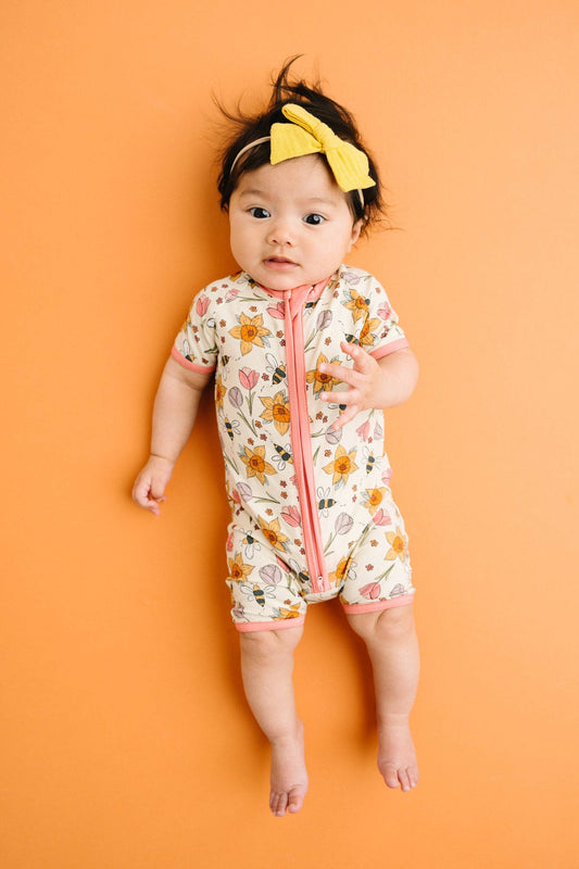 Little One Shop - Sweet Bee Bamboo Short Romper