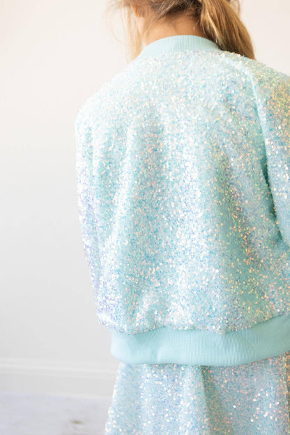 Mila & Rose - Aqua Sequin Jacket