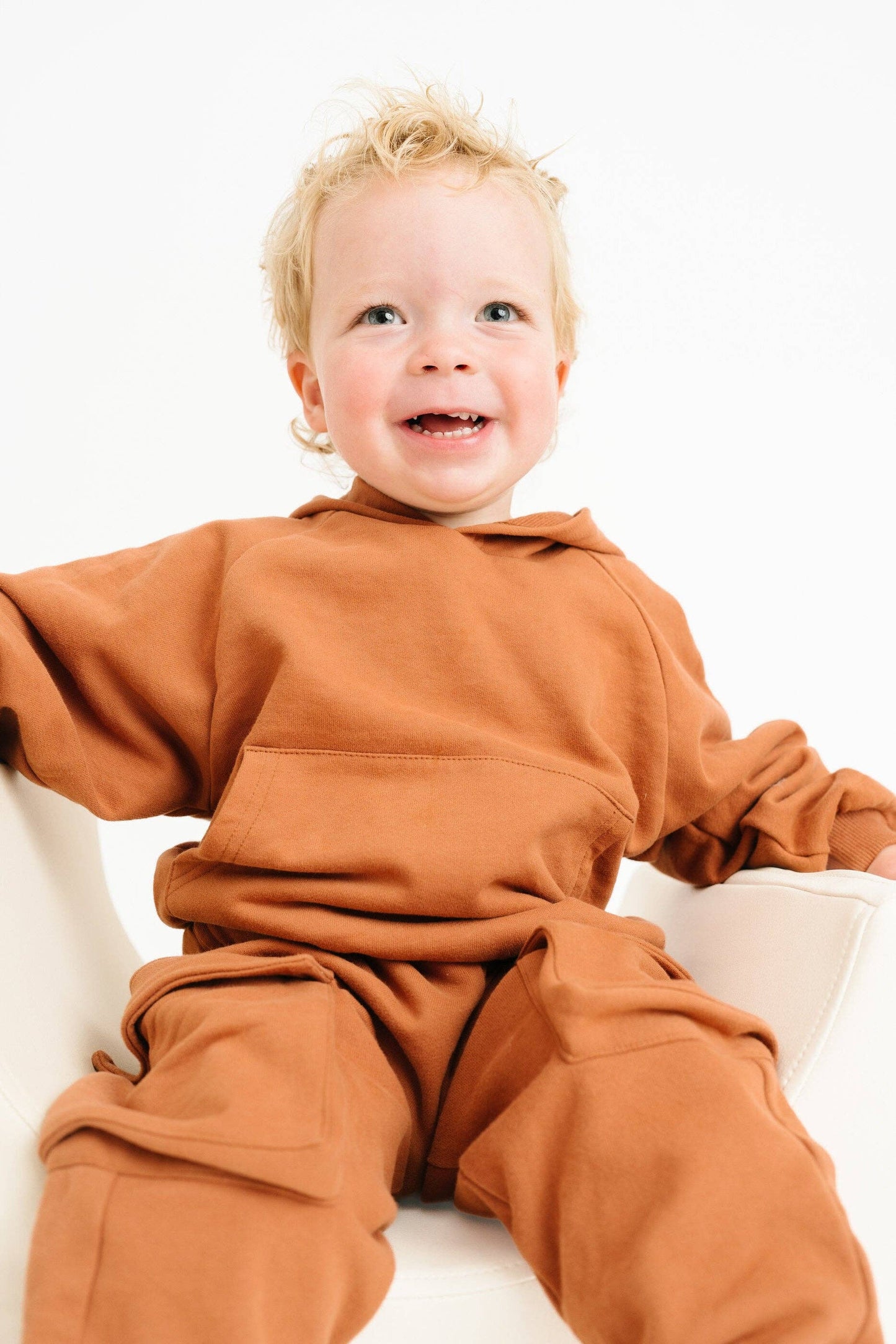 Little One Shop - Espresso Cargo Hoodie Set