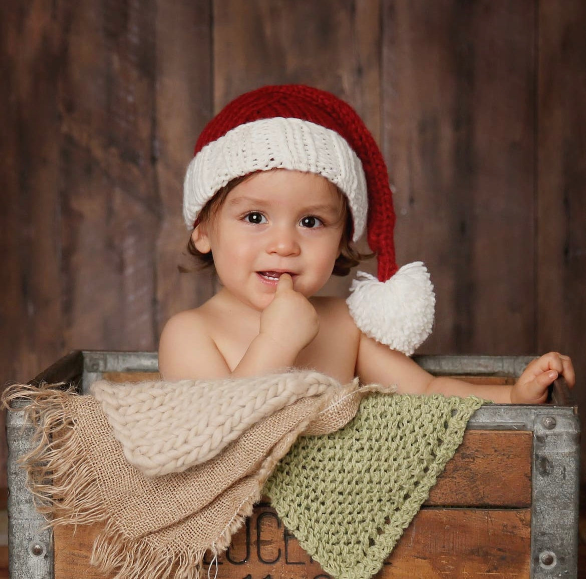 Nicholas Santa Hat | Hand Knit Kids & Baby Christmas Holiday