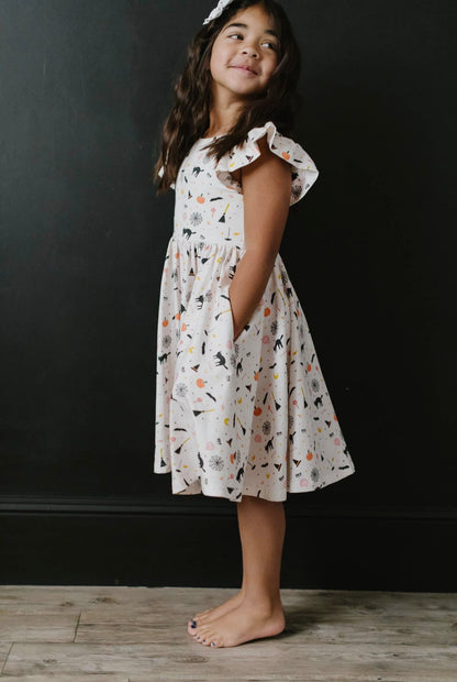 Olivia twirl Dress in Spooky Scenes