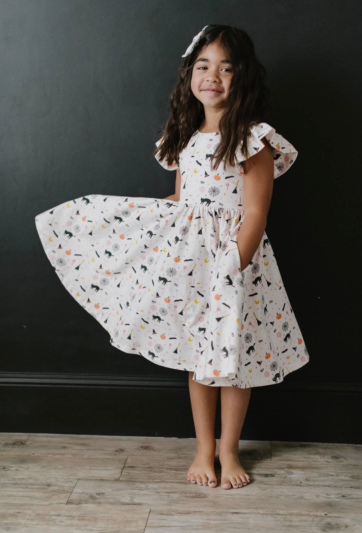 Olivia twirl Dress in Spooky Scenes