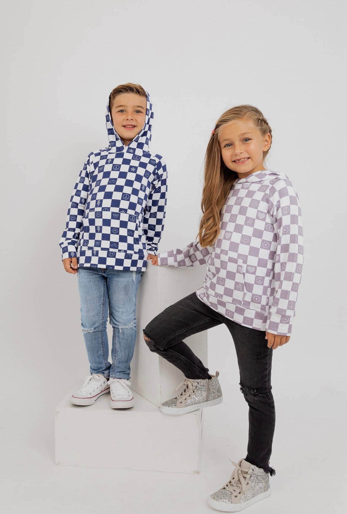 Kids Pullover Bamboo Sweatshirt - Check It Out - Lavender