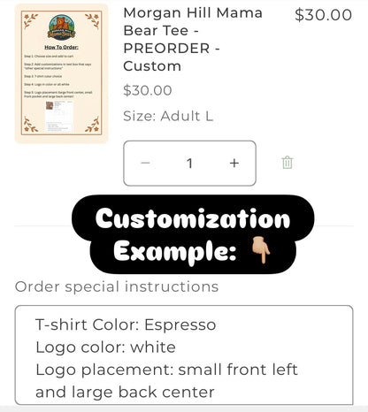 Morgan Hill Mama Bear Tee - PREORDER - Custom