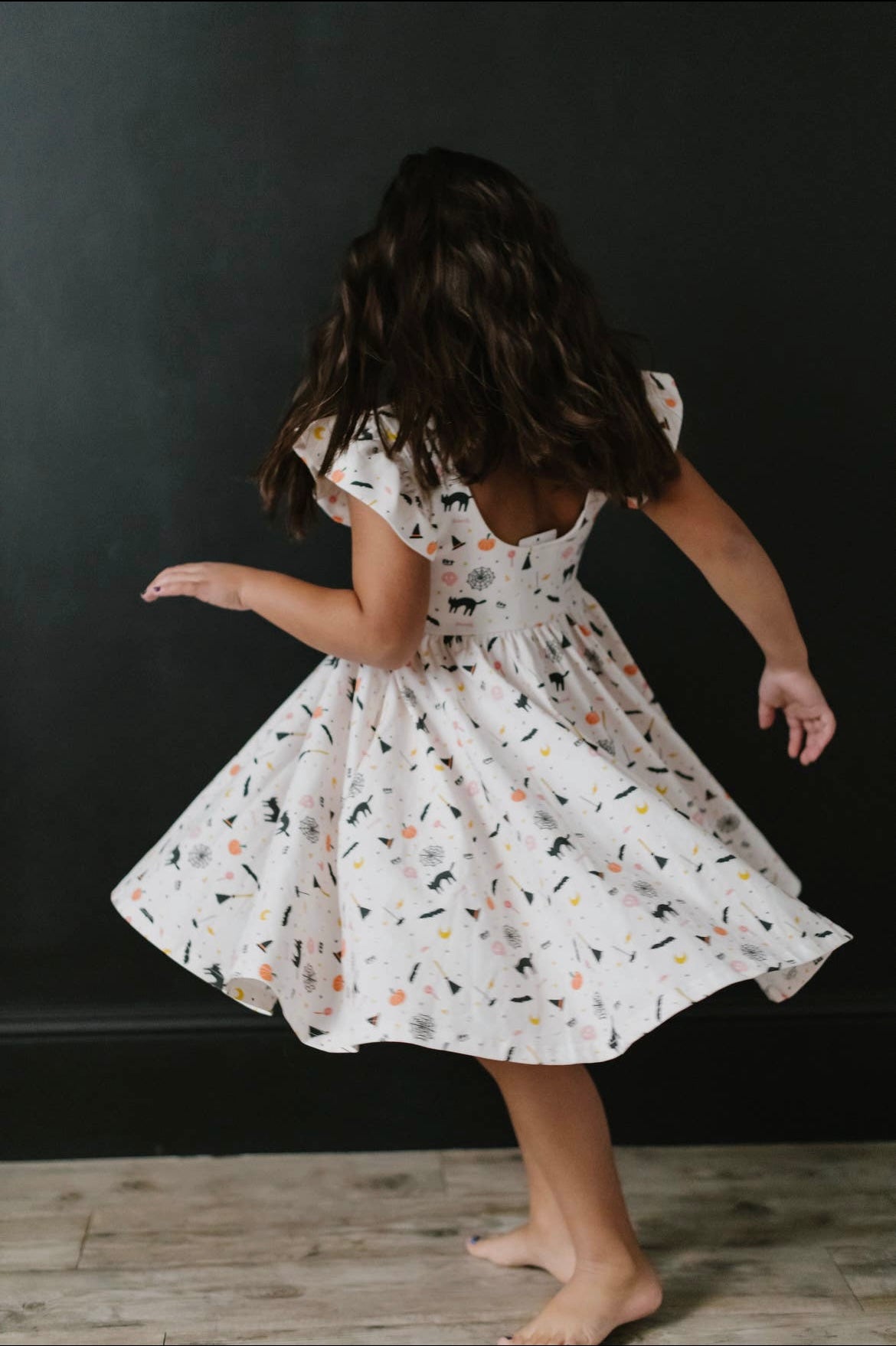 Olivia twirl Dress in Spooky Scenes