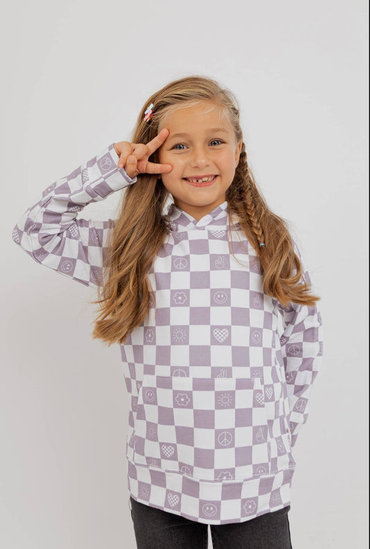 Kids Pullover Bamboo Sweatshirt - Check It Out - Lavender