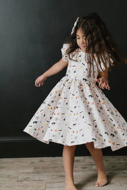 Olivia twirl Dress in Spooky Scenes