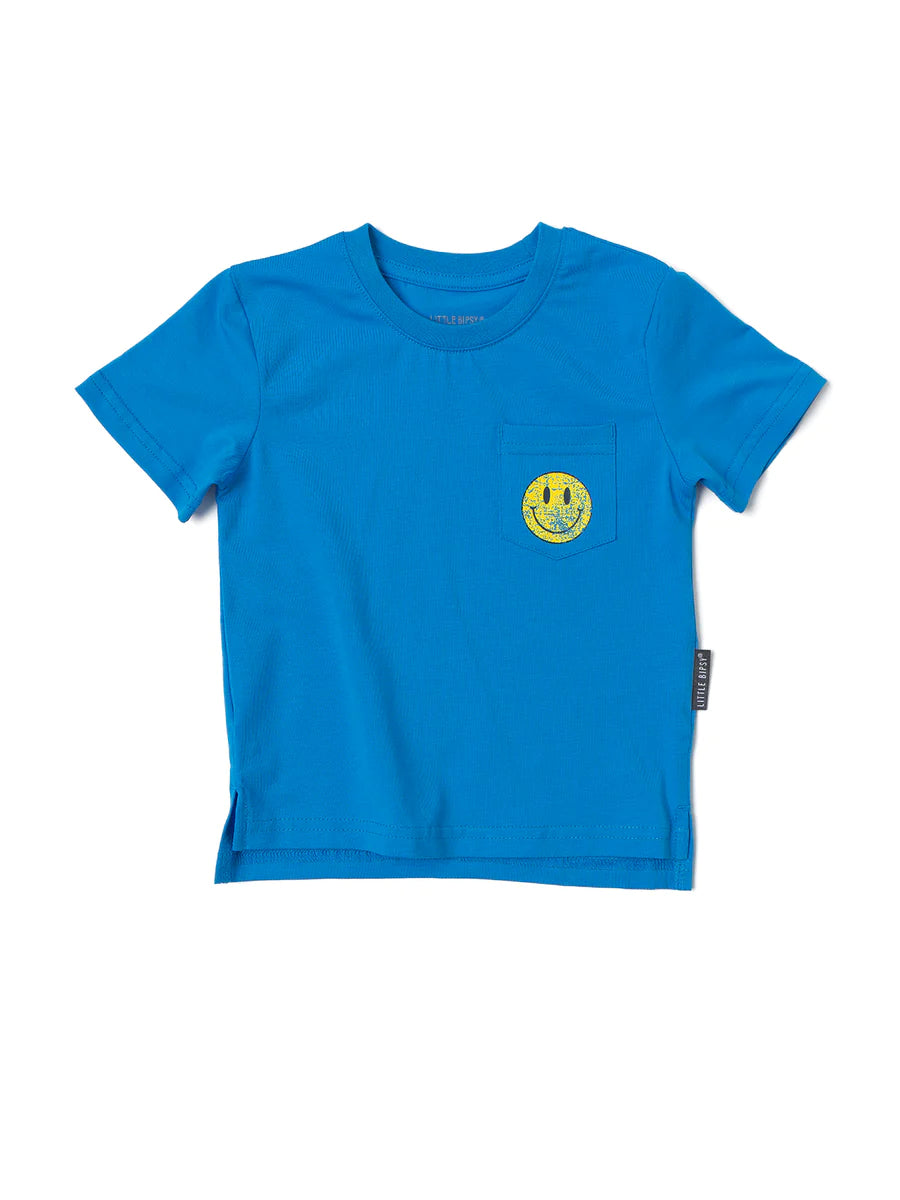 LB X KH SMILES CLASSIC TEE - ELECTRIC BLUE