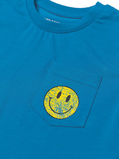 LB X KH SMILES CLASSIC TEE - ELECTRIC BLUE