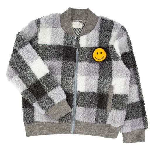 Smiley Sherpa Zip Up Jacket