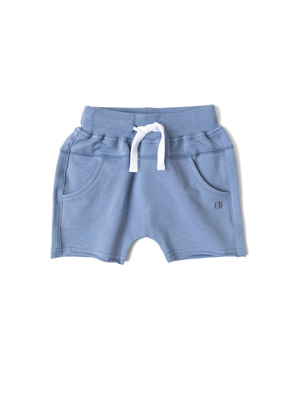 LITTLE BIPSY - RAW EDGE HAREM SHORT - SKY BLUE