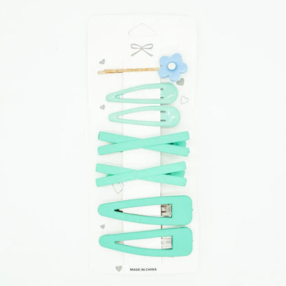 SOLID BARRETTE SET - AQUA