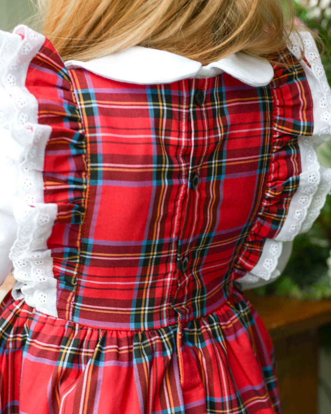 Pinafore Twirl Dress | Festive Plaid in Red