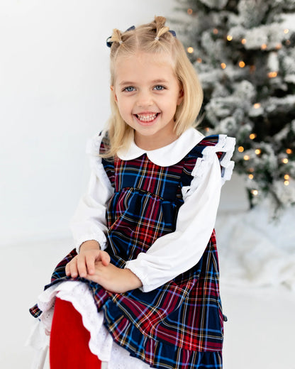 Shift Dress | Festive Plaid in Navy