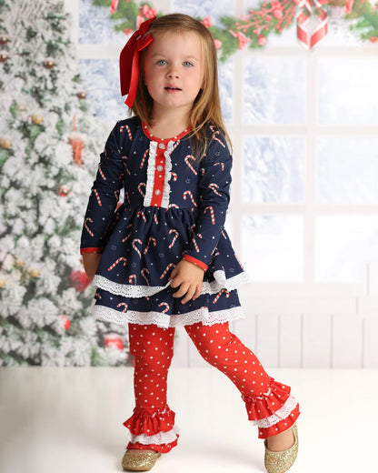 Twirl Tunic 2 Piece Set | Candy Canes