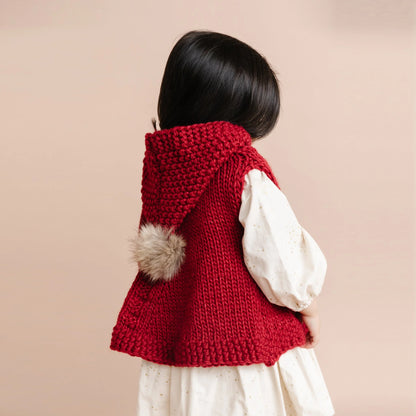 Poncho with Hood, Red