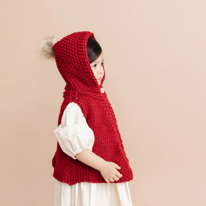 Poncho with Hood, Red