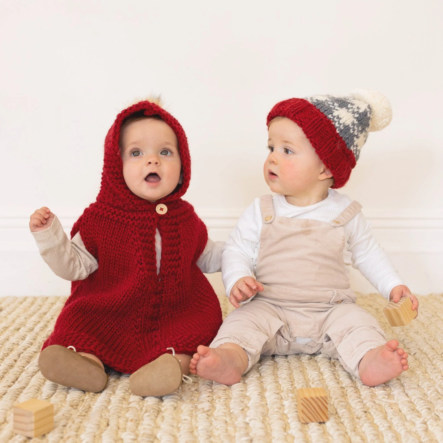 Poncho with Hood, Red