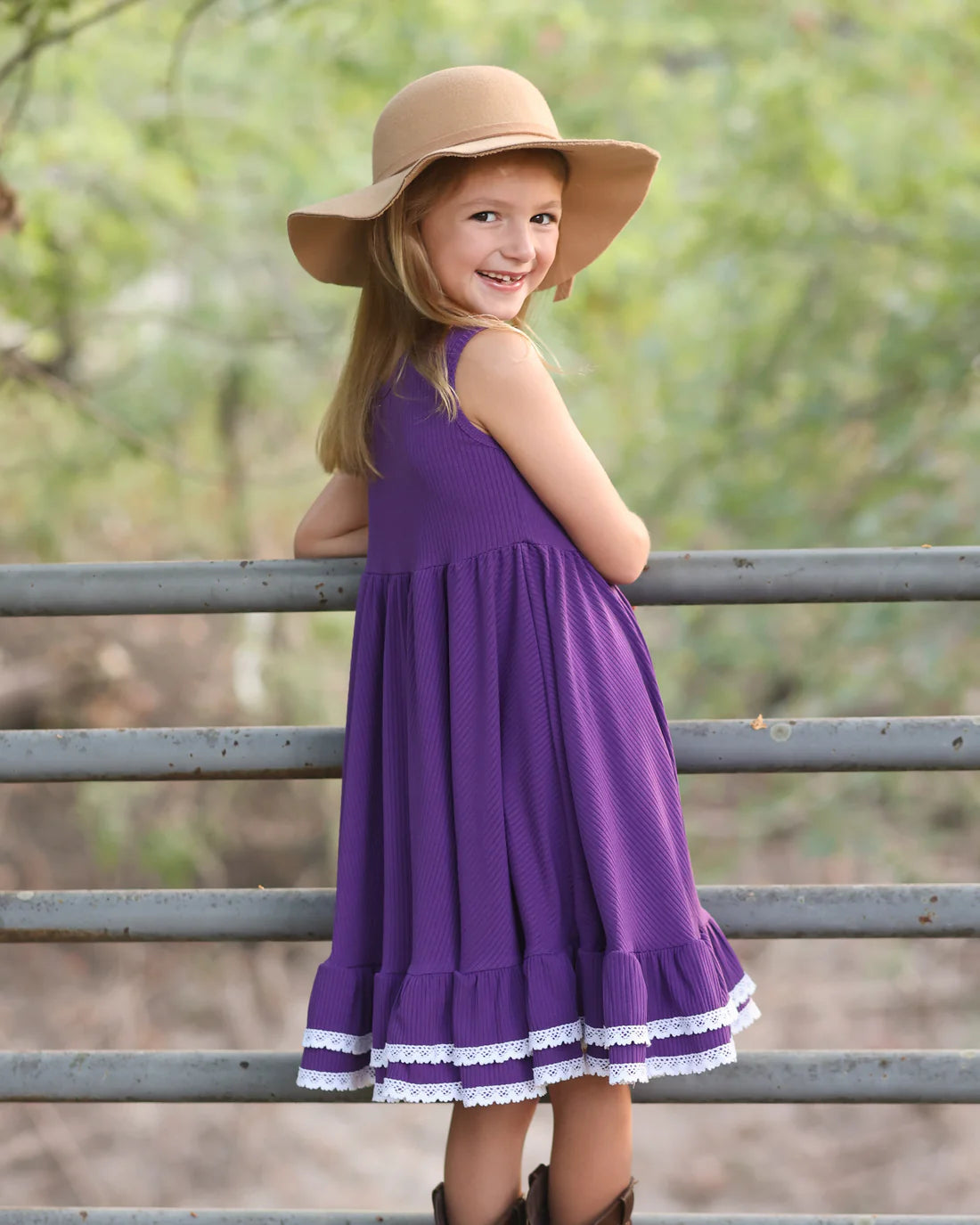 Ribbed Twirl Dress | Amethyst