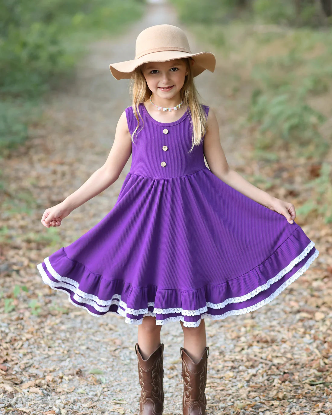 Ribbed Twirl Dress | Amethyst