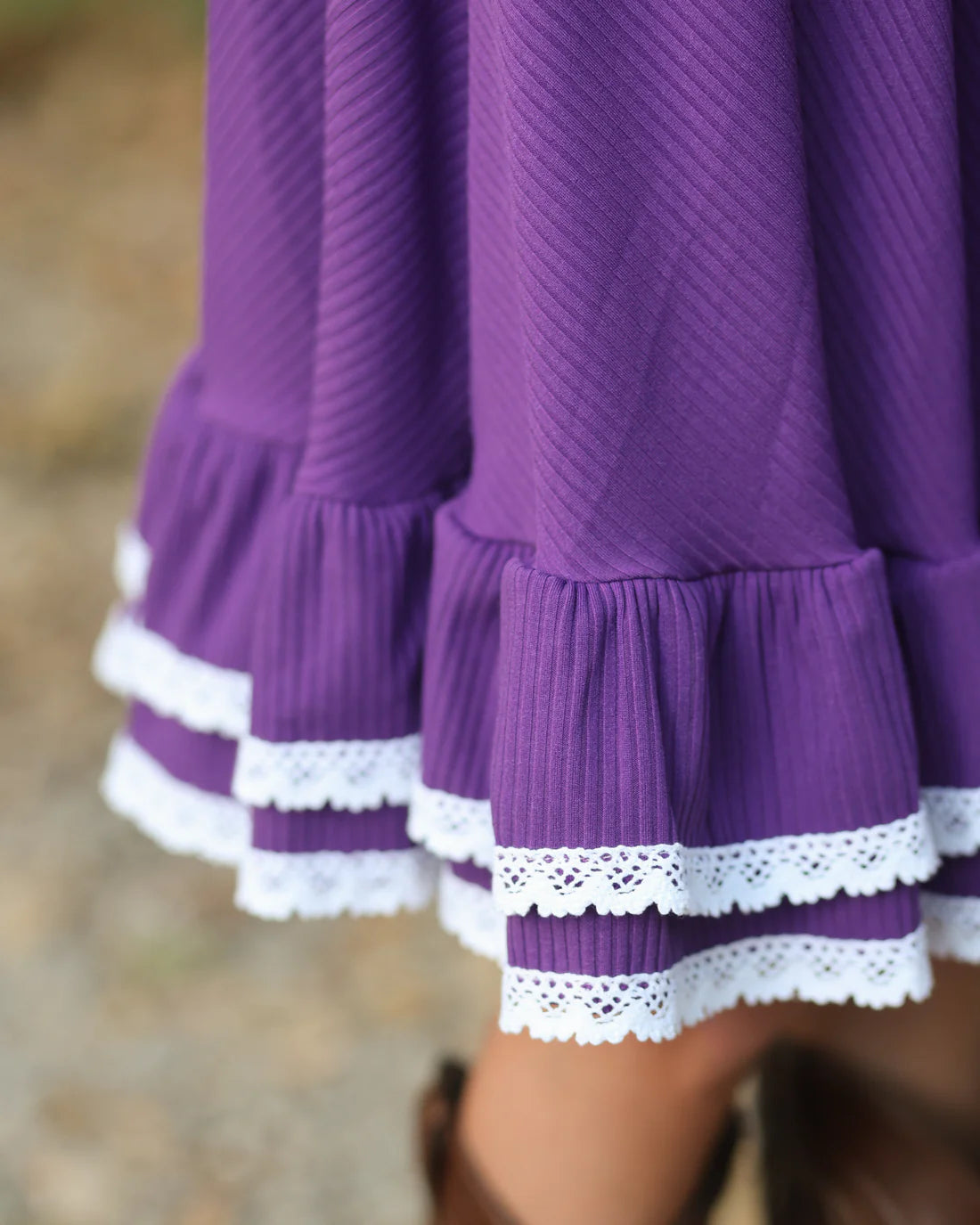 Ribbed Twirl Dress | Amethyst