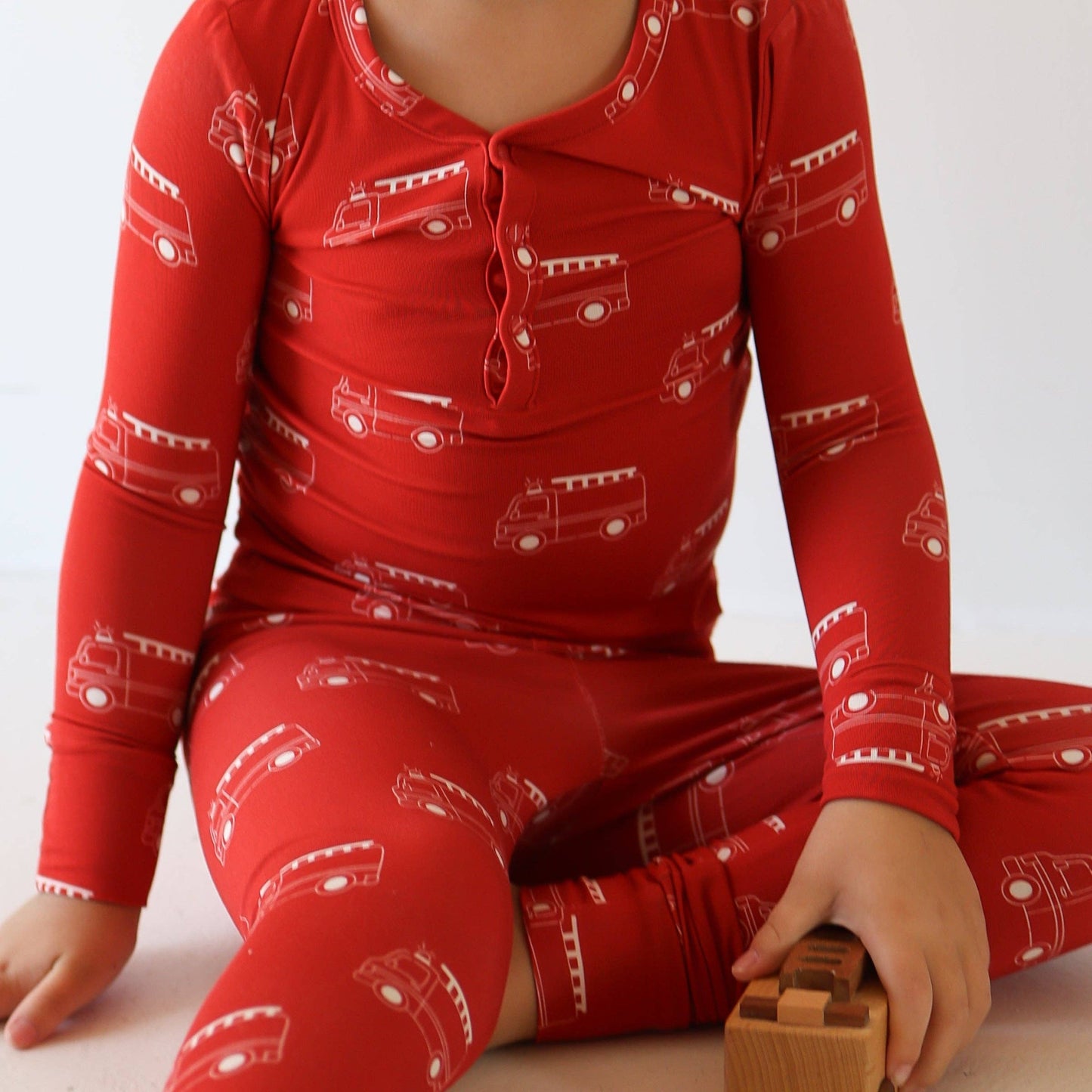 Forever French Baby - Bamboo Two Piece Pajamas | Fire Truck