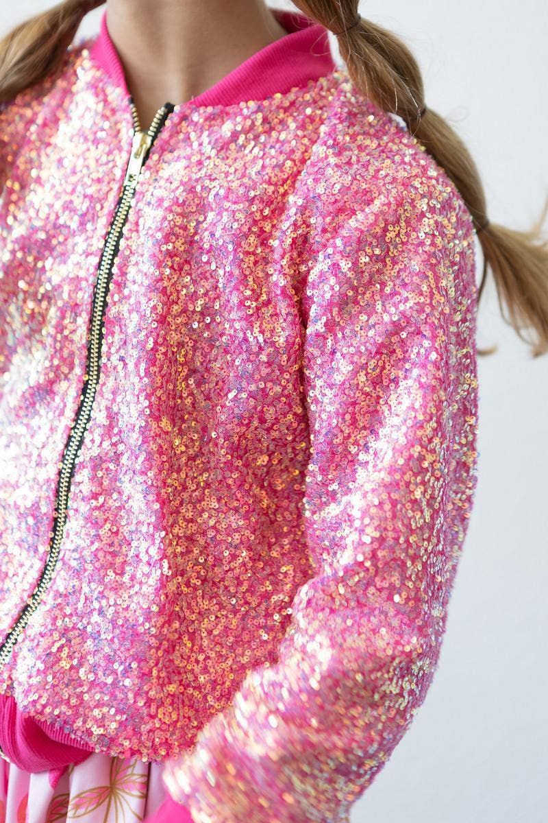 Mila & Rose - Hot Pink Sequin Jacket: 4T