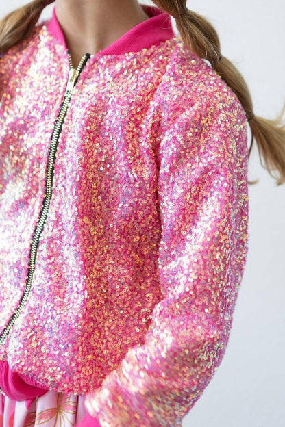 Mila & Rose - Hot Pink Sequin Jacket: 4T