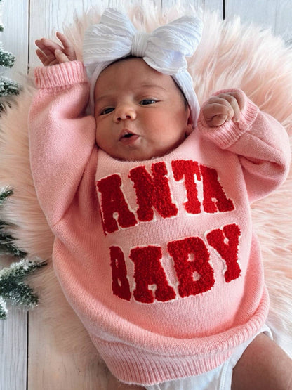 SpearmintLOVE - Knit Sweater, Santa Baby Pink