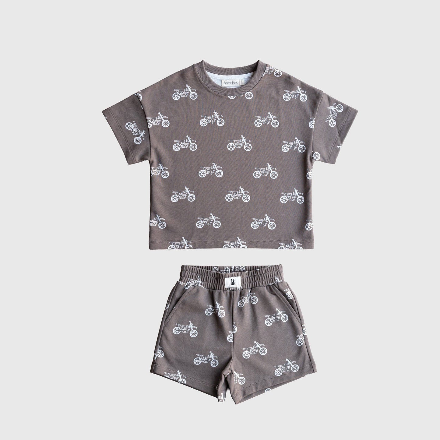 Forever French Baby - French Terry Short Set | Dirt Bike: 18-24 Months