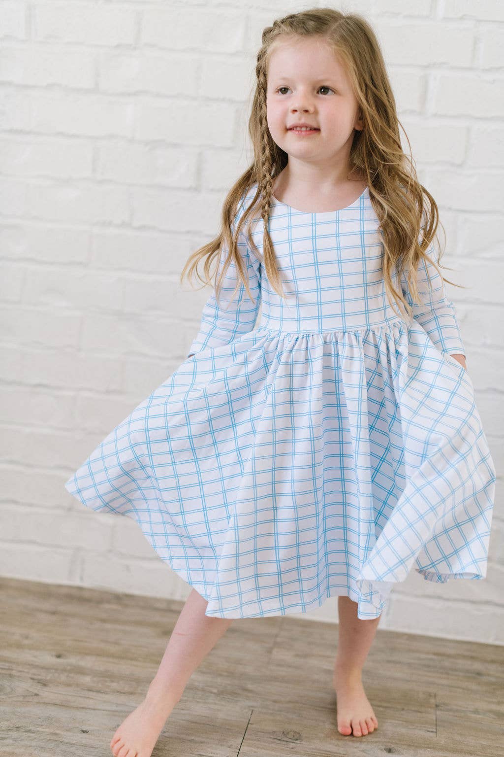 Emile Dress in Blue Picnic  | Pocket Twirl Dress