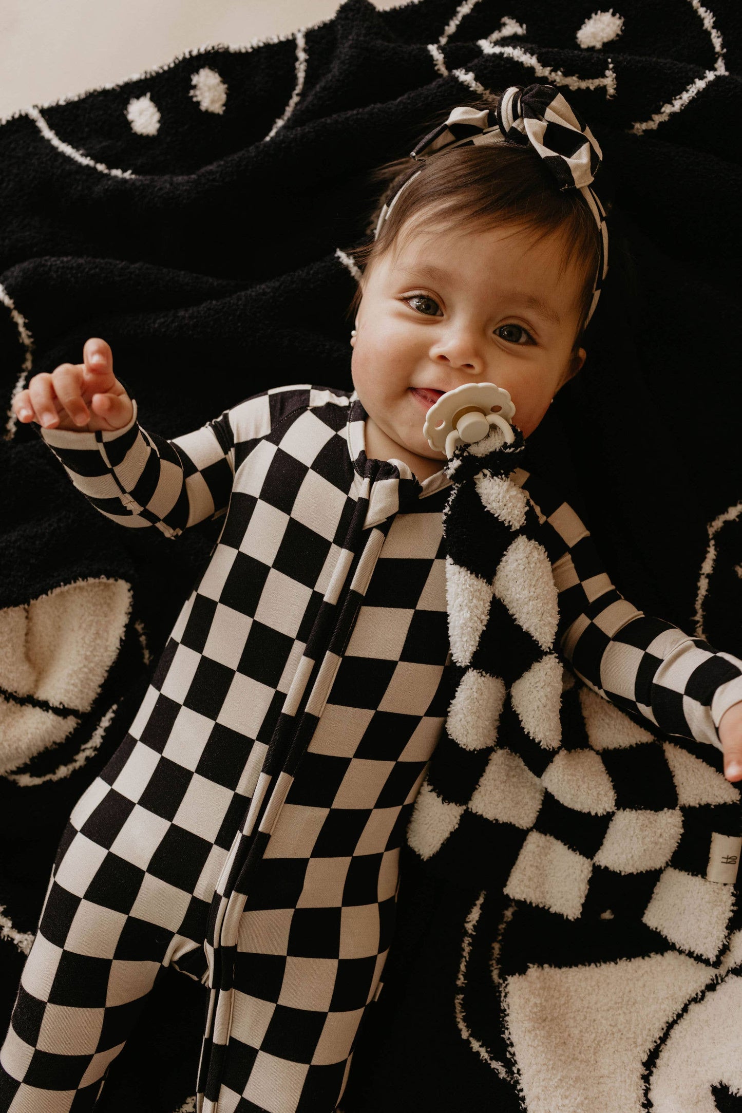 Forever French Baby - Black & Ivory Checkerboard | Lovey