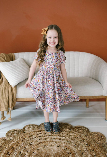 Ollie Jay - Classic Twirl in Plum Fields | Girls Fall Twirl Dress