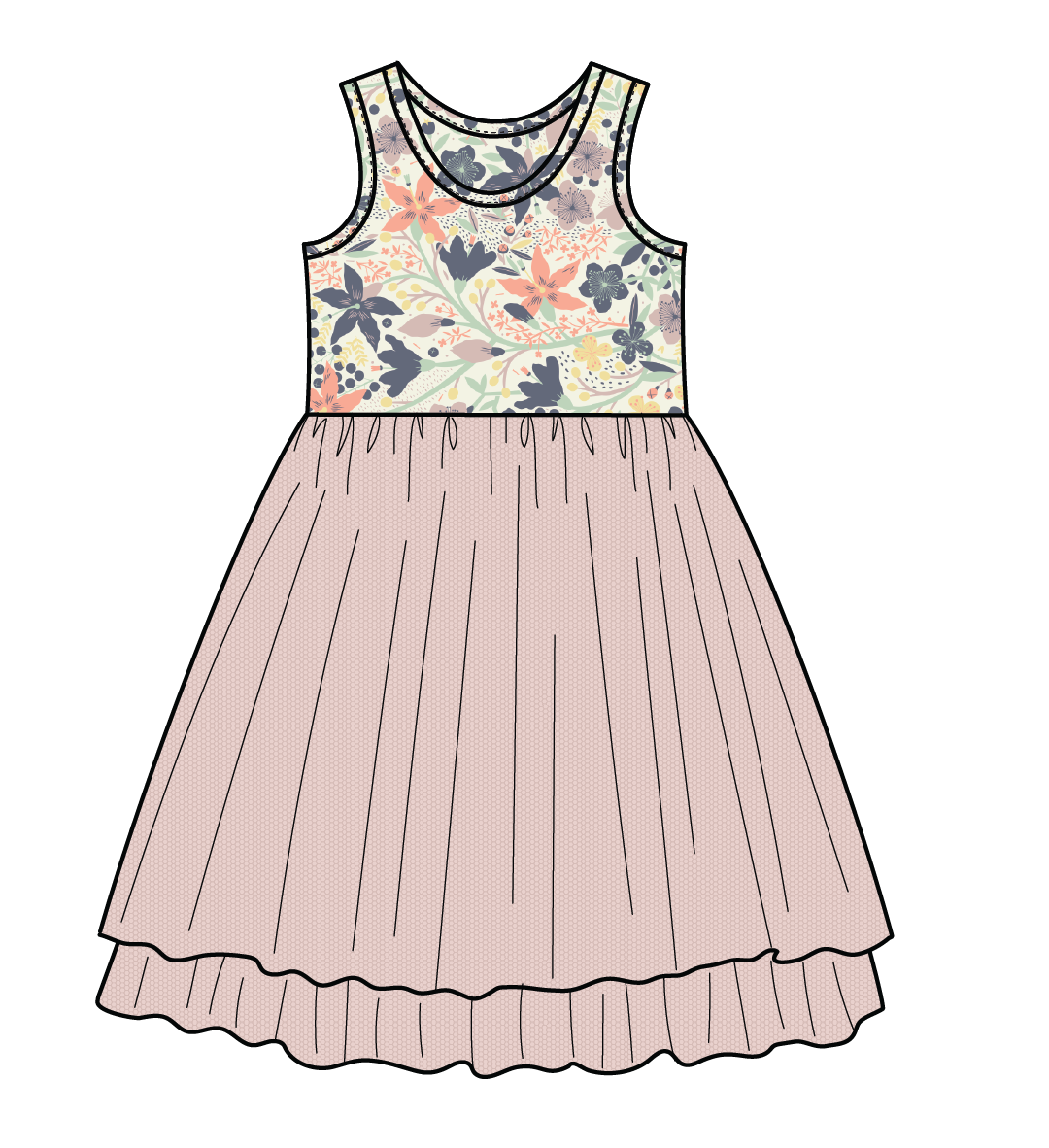 Bird & Bean® - Kids Bamboo Tulle Dress - Meadow