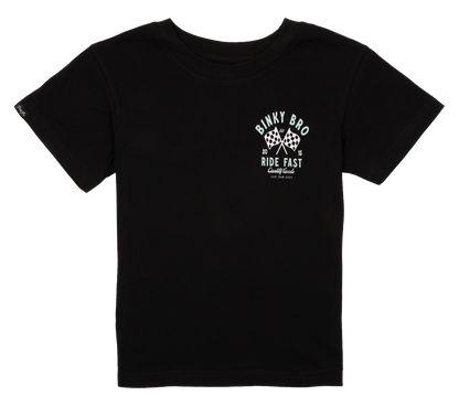 BinkyBro - Racing Checkers T-Shirt: Black