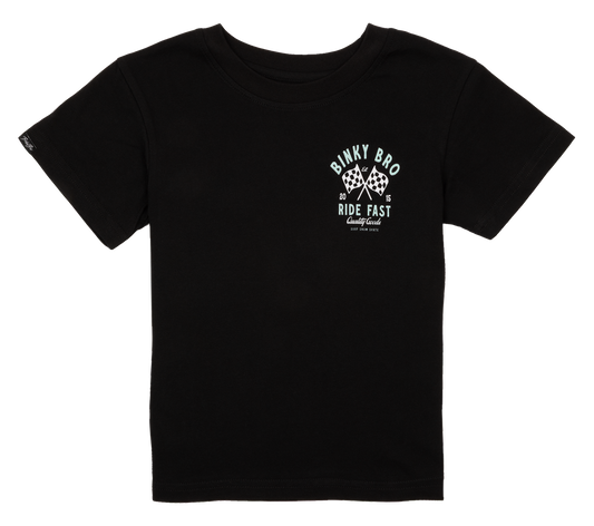 BinkyBro - Racing Checkers T-Shirt: Black