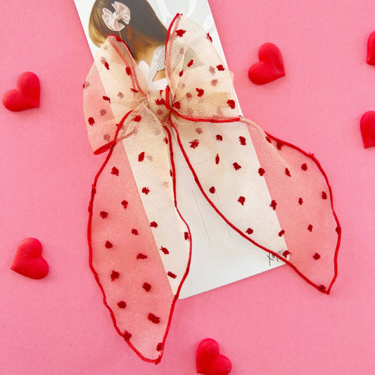 Baby Bling Bows - POINTED BIG BELLE CLIP: chiffon kissy
