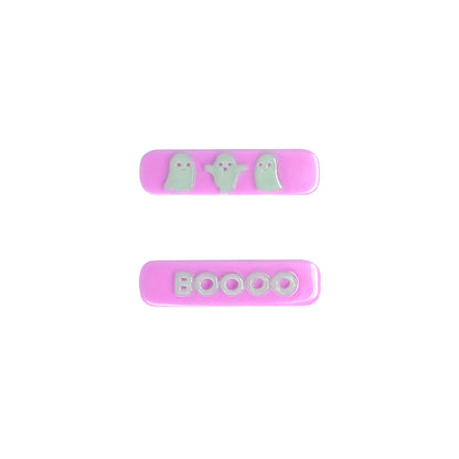 Baby Bling Bows - 2PK BAR CLIPS: boo friends / glow in the dark