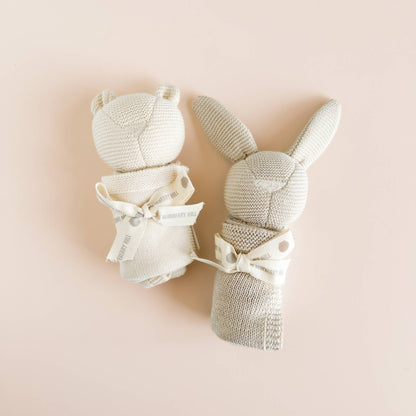 The Blueberry Hill - Set Pique Blanket Bunny Lovey Birch Baby Gift Organic Cotton