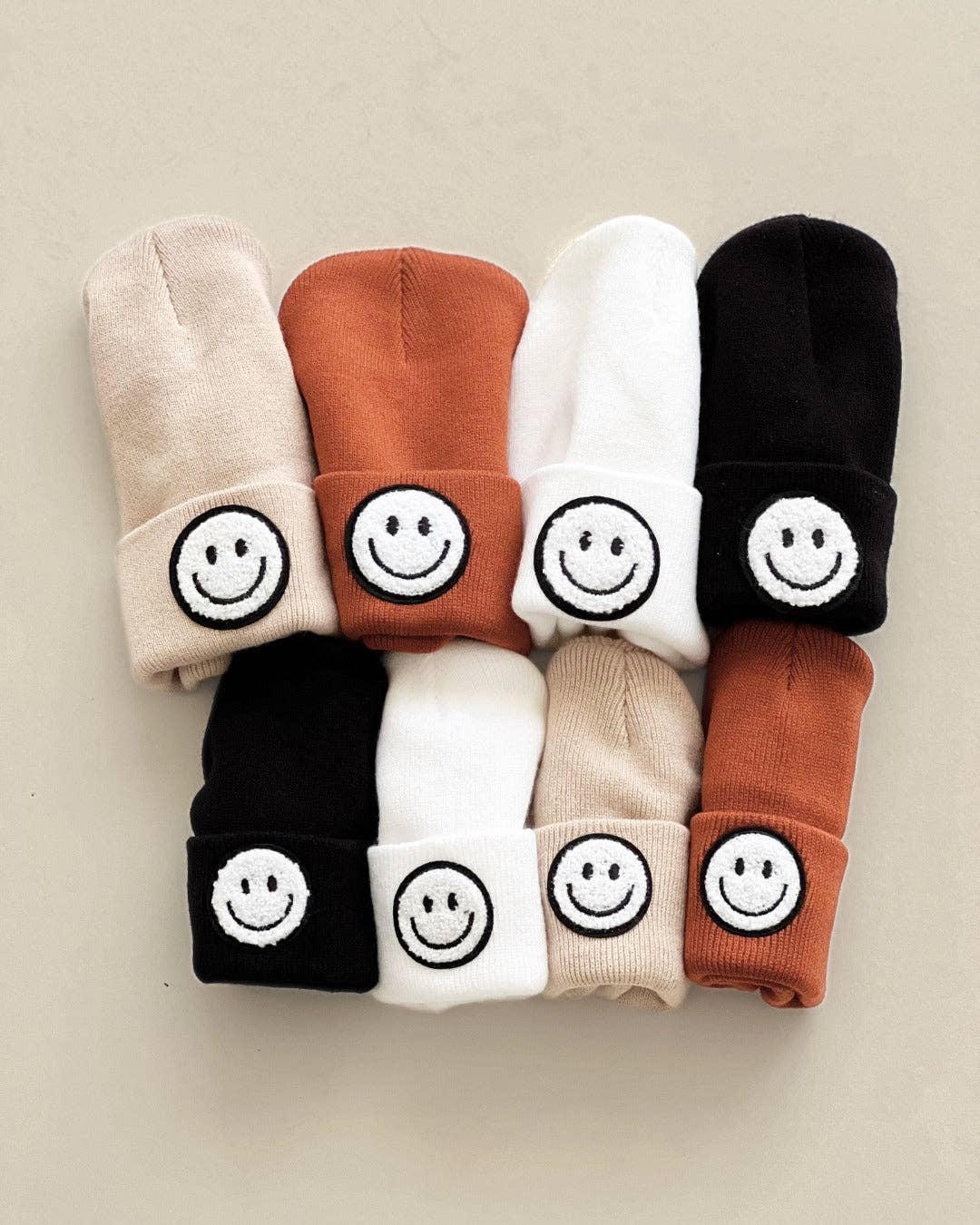 Lucky Panda Kids - Smiley Baby Kids Beanie | Rust: Toddler