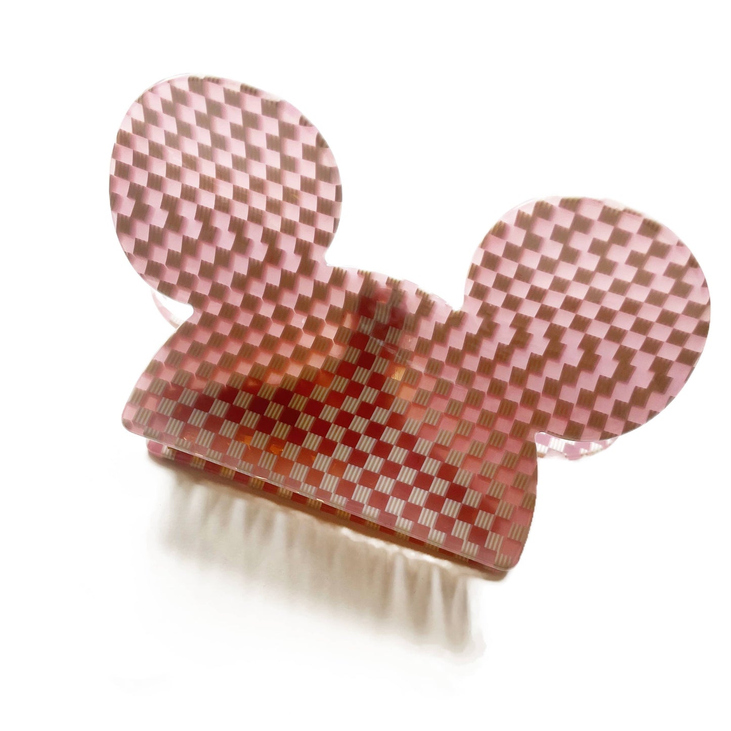 Pink Mini Checkered LARGE Magical Mouse Claw Clip