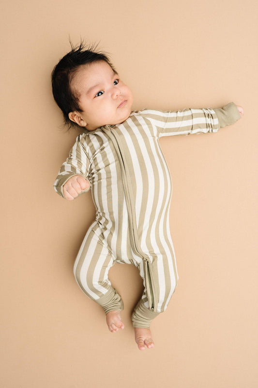 Little One Shop - Olive Stripe Bamboo Sleeper