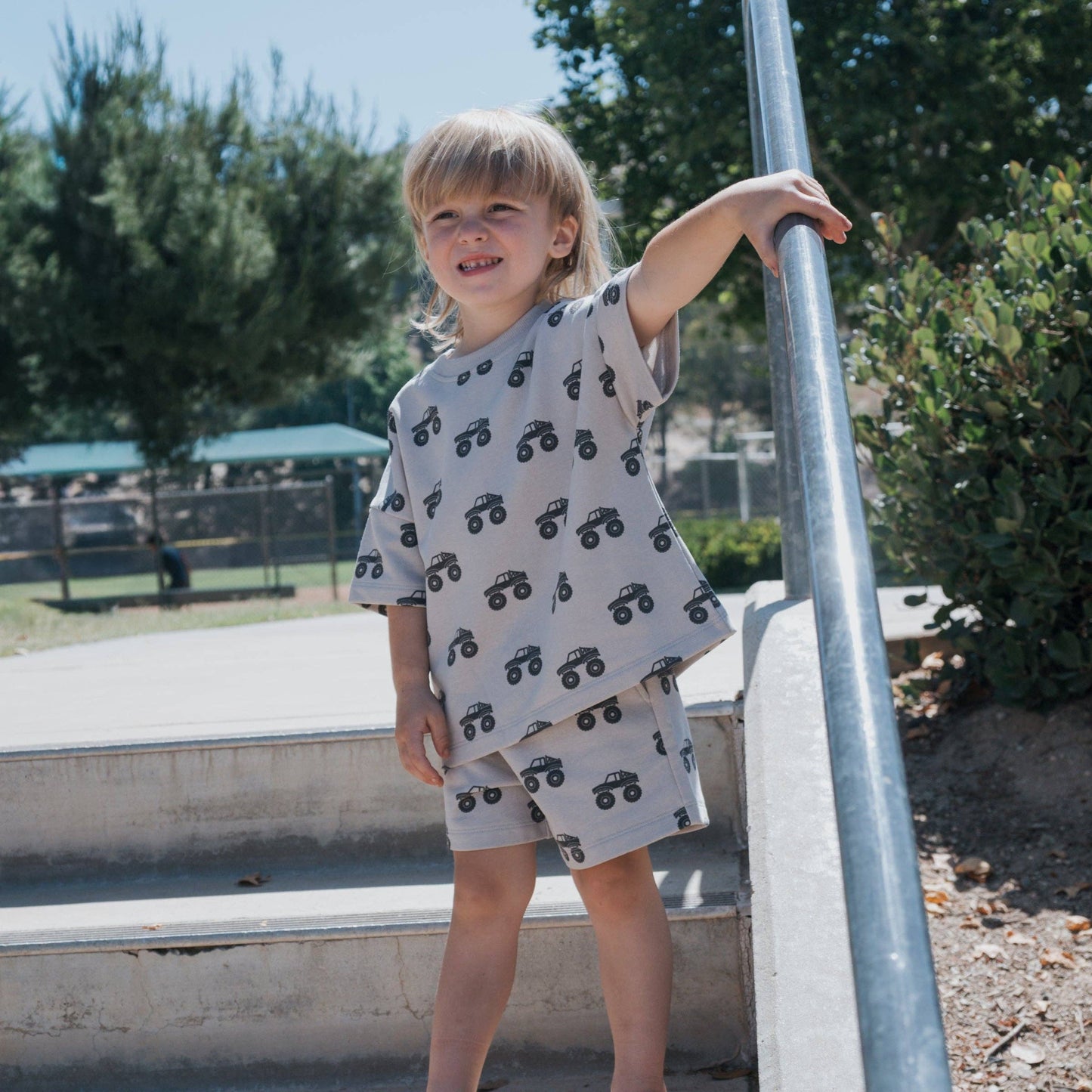 Forever French Baby - French Terry Short Set | Monster Truck: 18-24 Months