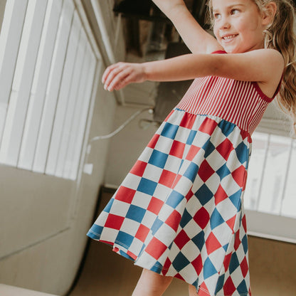 RAGS - Tank Swing Dress - 'Fourth of July Check