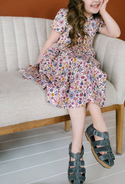 Ollie Jay - Classic Twirl in Plum Fields | Girls Fall Twirl Dress