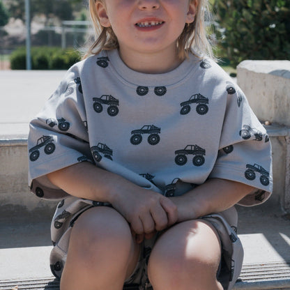 Forever French Baby - French Terry Short Set | Monster Truck: 18-24 Months