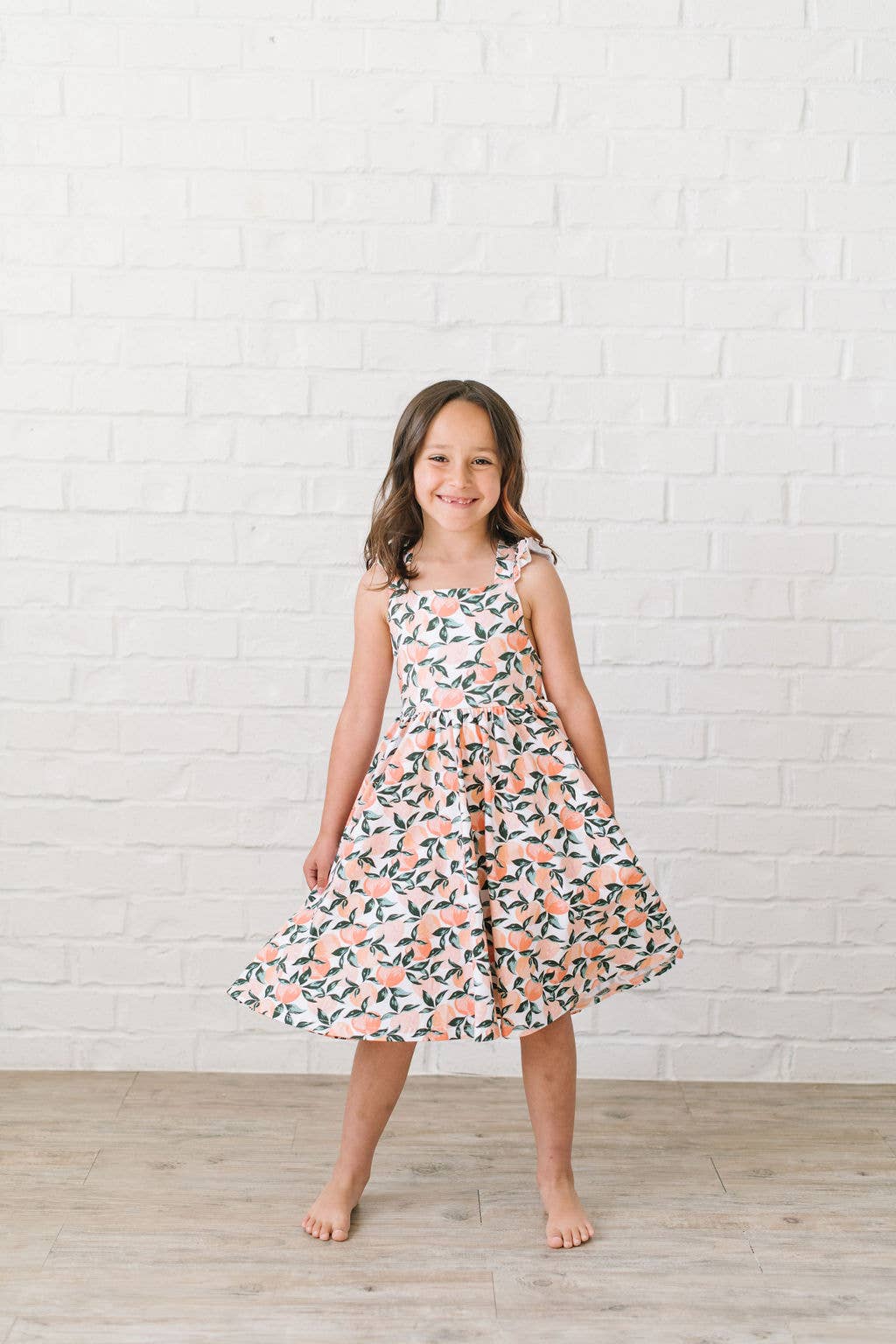 Rosita Dress in Peachy Paradise| Pocket Twirl Dress