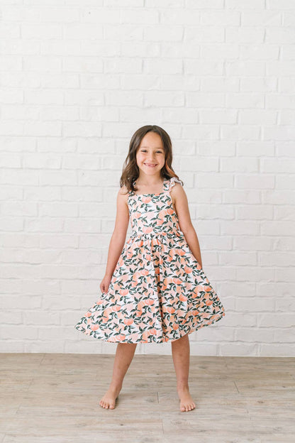 Rosita Dress in Peachy Paradise| Pocket Twirl Dress